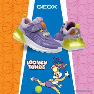 Sneakers pentru fete Geox Spaceclub cu lumini