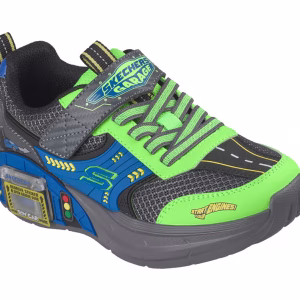 Skechers Garage 402150L/LMCC – Pantofi sport băieți cu mașinuțe, verde/albastru